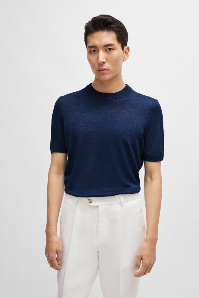 BOSS Short-Sleeved Tussah Silk Sweater L-Teodoro