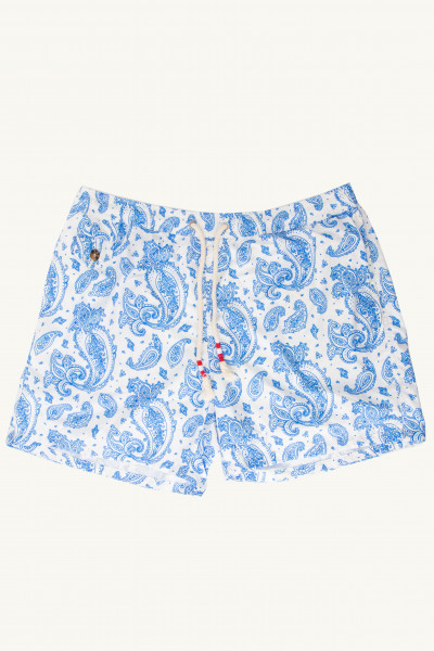 MC 2 SAINT BARTH Elegant Paisley Print Swim Shorts Lighting