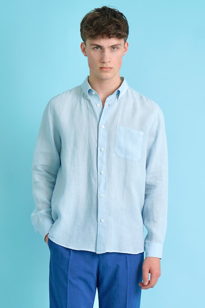 HUGO Straight Fit Linen Shirt Ermann