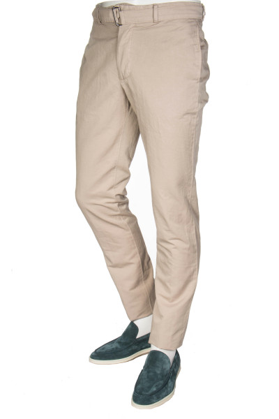 OFFICINE GÉNÉRALE Cotton Linen Pants With Belt