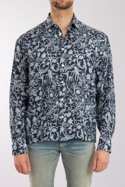 KITON Printed Linen Shirt