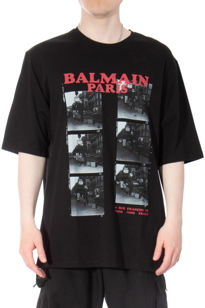 BALMAIN Printed Organic Cotton T-Shirt