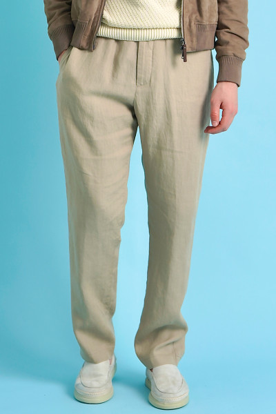 CANALI Regular Fit Linen Pants