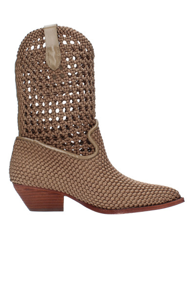 ASH Braided Satin Cowboy Boots Dalton Intreccio