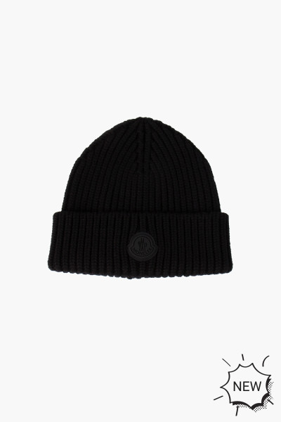 MONCLER Ribbed Virgin Wool Beanie