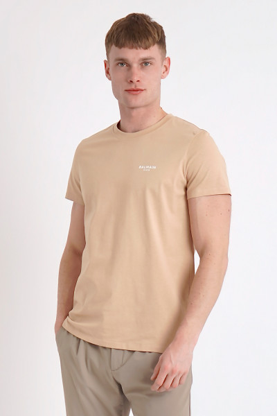 BALMAIN Flocked Organic Cotton T-Shirt