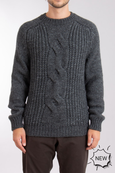 CANALI Cable & Rib Knit Wool Blend Sweater