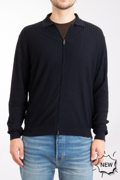 EMPORIO ARMANI Travel Essential Virgin Wool Zip Cardigan