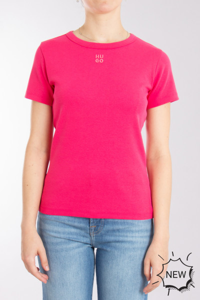 HUGO Embroidered Cotton Blend Stretch T-Shirt Deloris