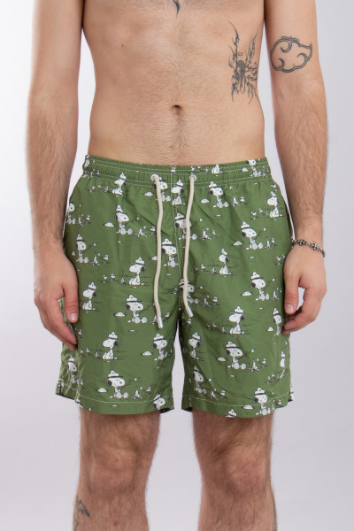 MC 2 SAINT BARTH Snoopy Glamping Print Swim Shorts Lighting