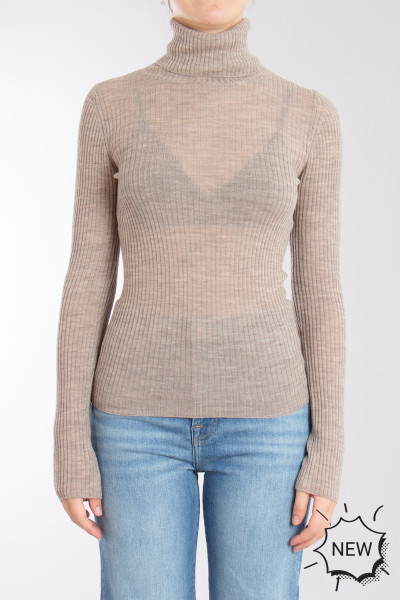 0039 ITALY Ribbed Wool Turtleneck Sweater Whiley