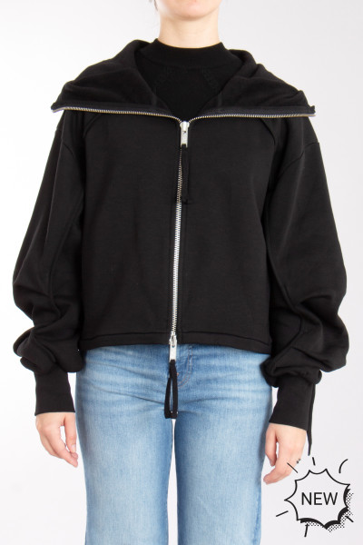 THOM KROM Hooded Cotton Blend Sweat Jacket