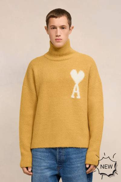 AMI PARIS Ami De Coeur Alpaca Blend Funnel Neck Sweater