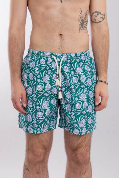 MC 2 SAINT BARTH Ajrakh Batik Print Swim Shorts Caprese