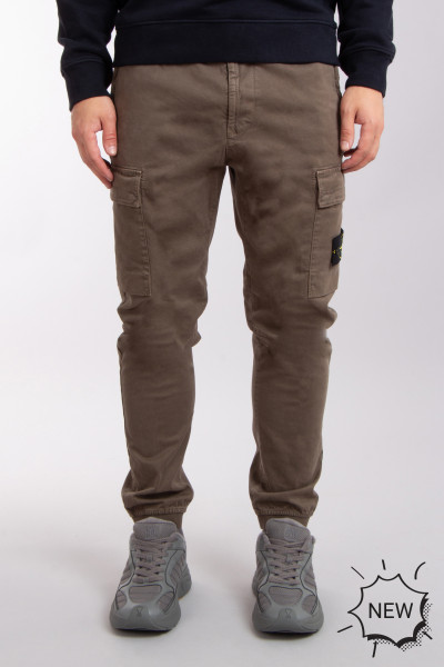 STONE ISLAND 'OLD' Effect Broken Cotton Twill Cargo Pants