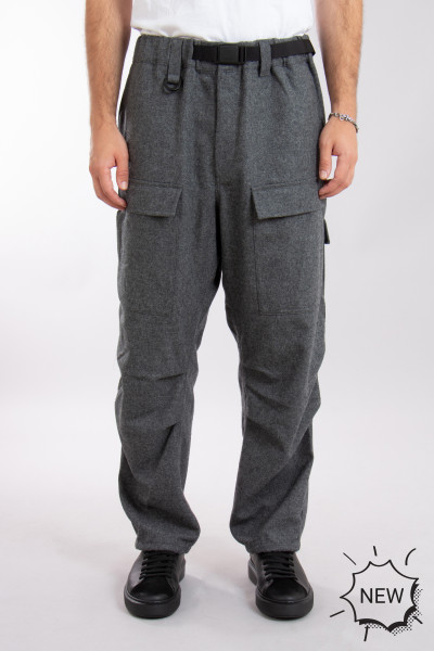 Y-3 Recycled Polyester-Wool Flannel Cargo Pants