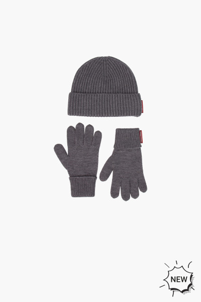 DSQUARED2 Wool Beanie & Gloves Warmy Knit Set