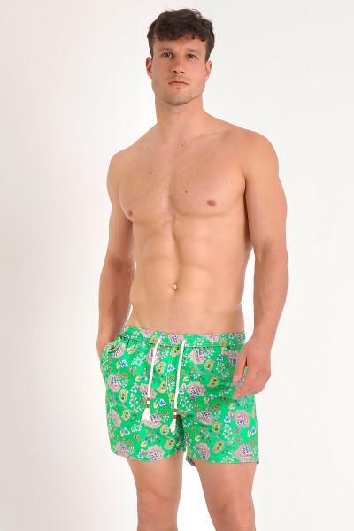 MC 2 SAINT BARTH Indian Nature Print Swim Shorts Lighting