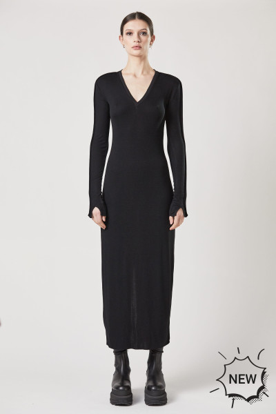 THOM KROM Viscose Stretch Jersey Maxi Dress